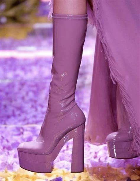 atelier versace leather gogo boots|Versace greca boots.